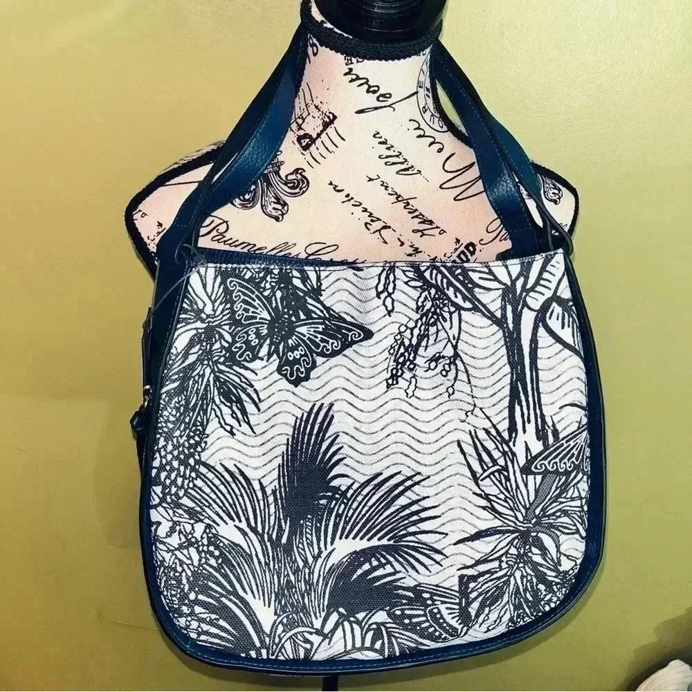 Vince Camuto Deep Blue Pebbled Leather Hobo Bag
